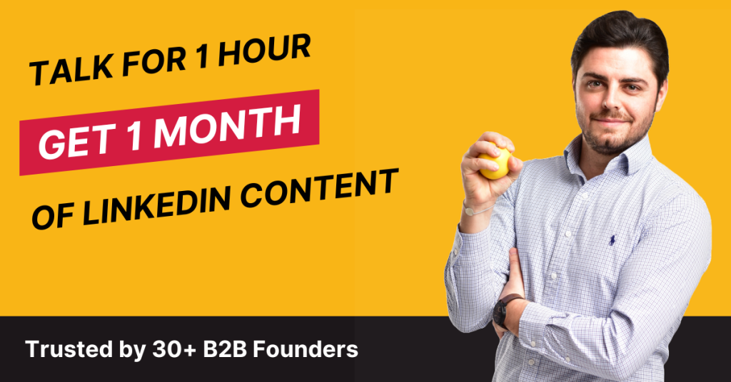 Founder-Generated Content. The system that helps B2B Founders to create 1 month of content in just 1 hour